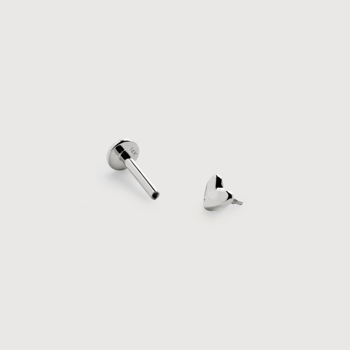 Heart Flat Back Piercing Stud