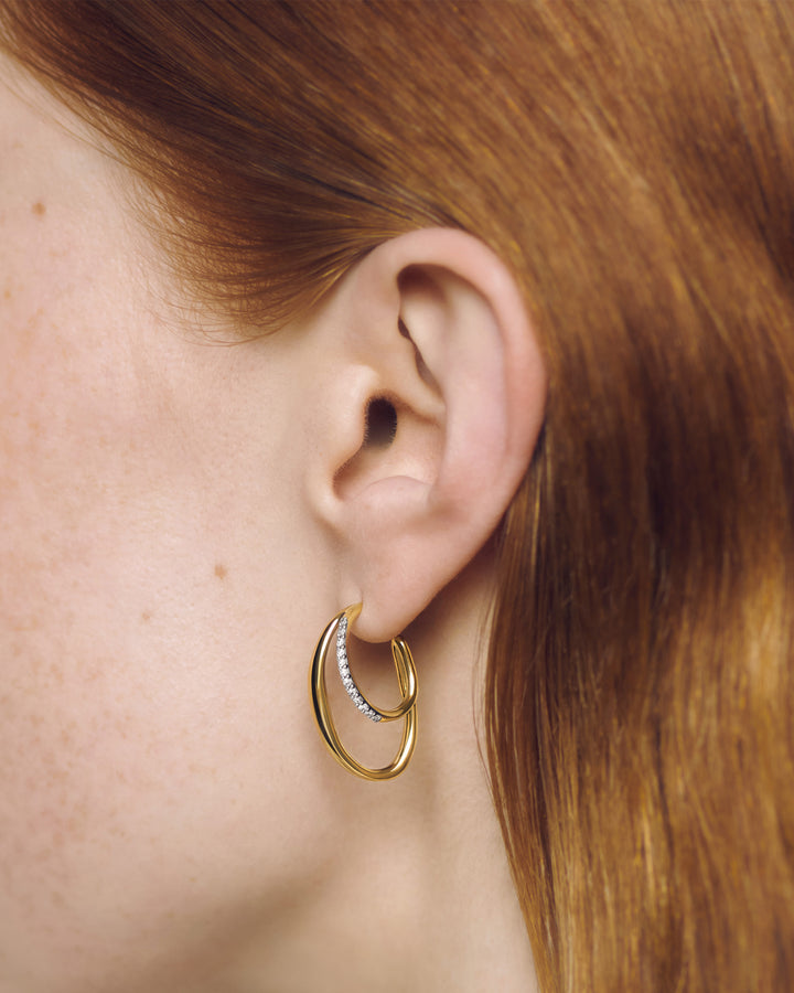 Nura Wrap Diamond Medium Hoop Earrings