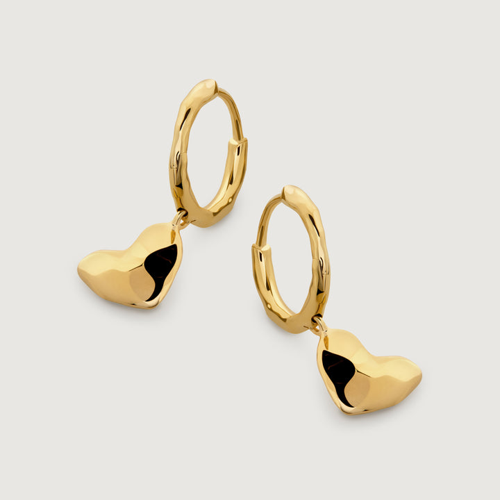 Heart Drop Huggie Earrings