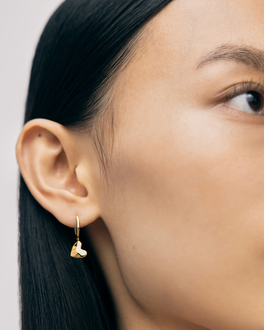 Heart Drop Huggie Earrings