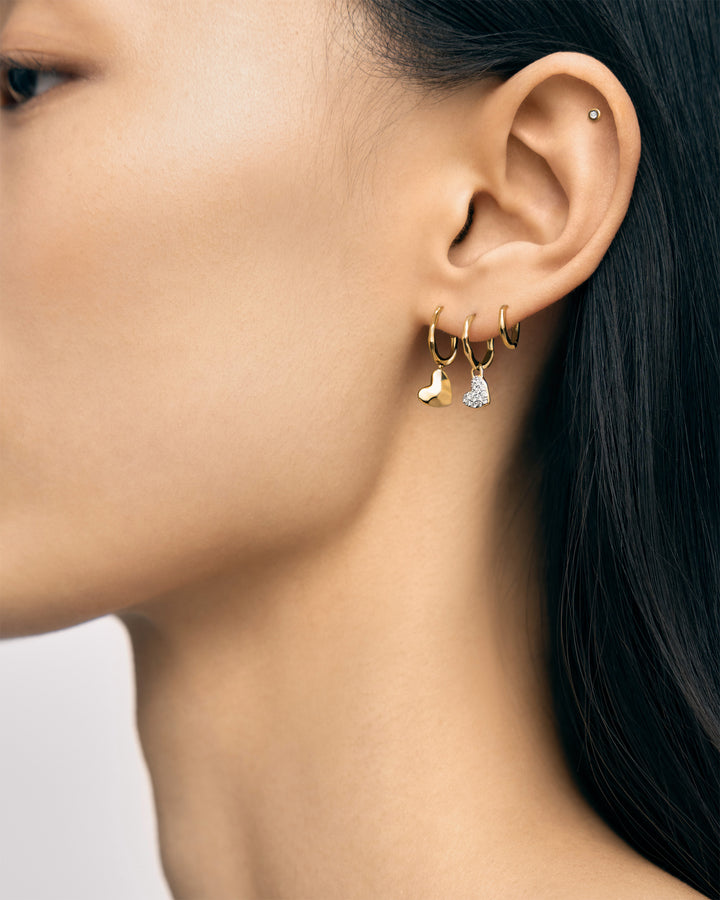 Heart Drop Huggie Earrings