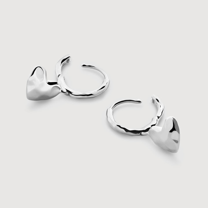 Heart Drop Huggie Earrings