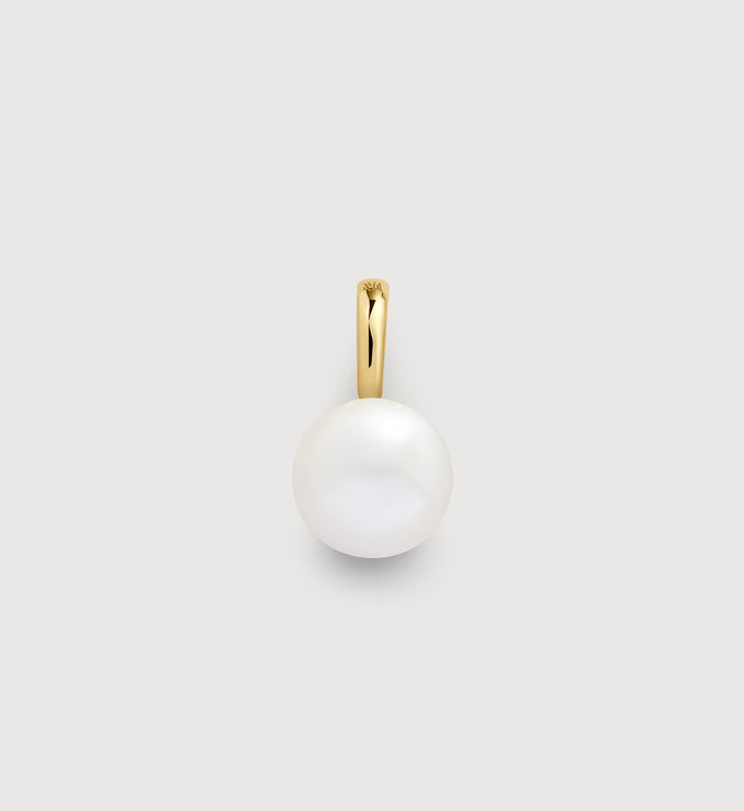 Siren Muse Wave Round Pearl Small Hoop Earrings