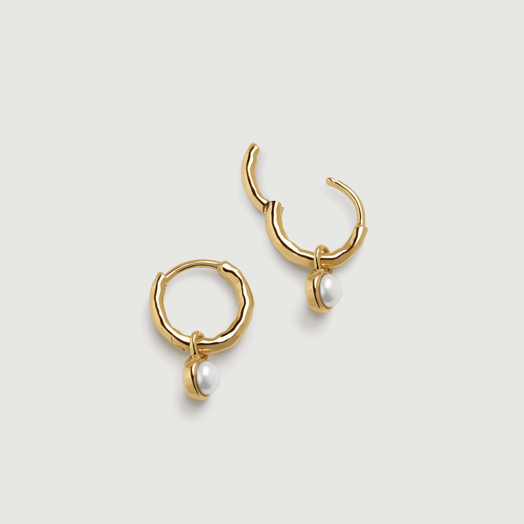 Siren Mini Pearl Huggie Earrings