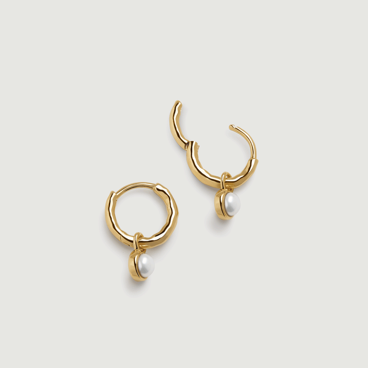 Siren Mini Pearl Huggie Earrings