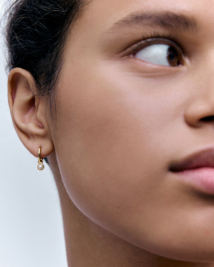 Siren Mini Pearl Huggie Earrings