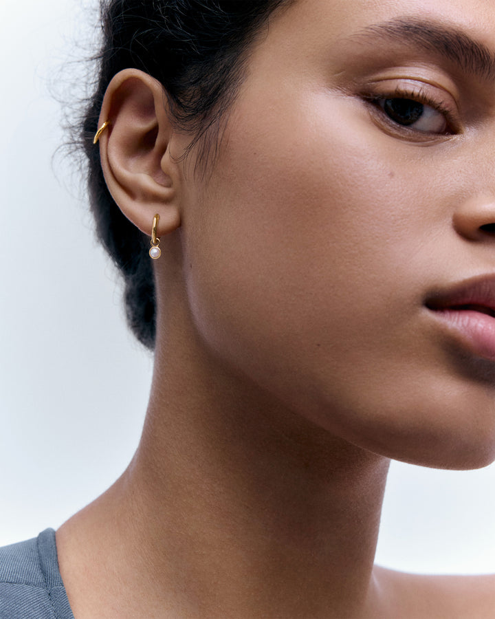 Siren Mini Pearl Huggie Earrings