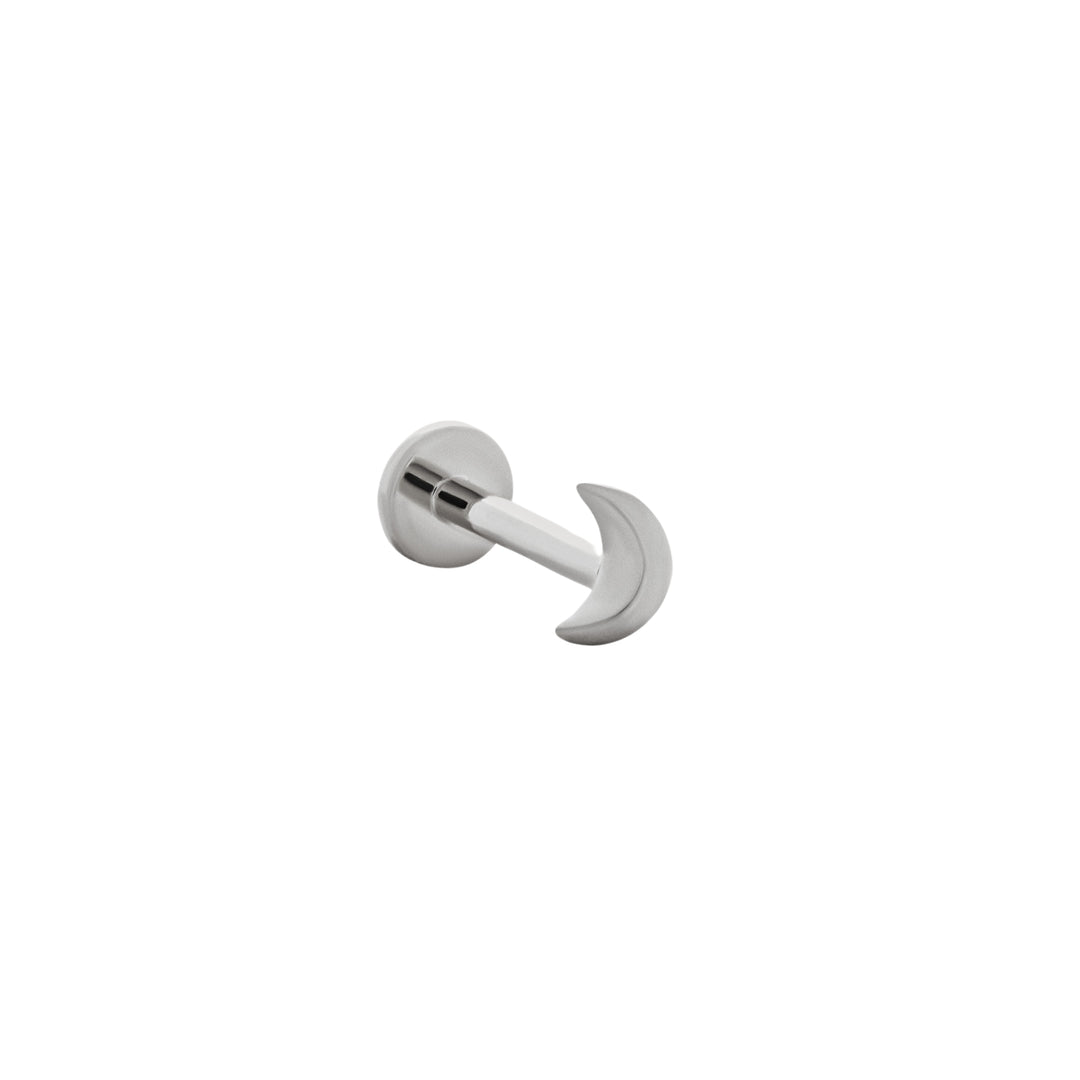 Crescent Moon Flat Back Piercing Stud