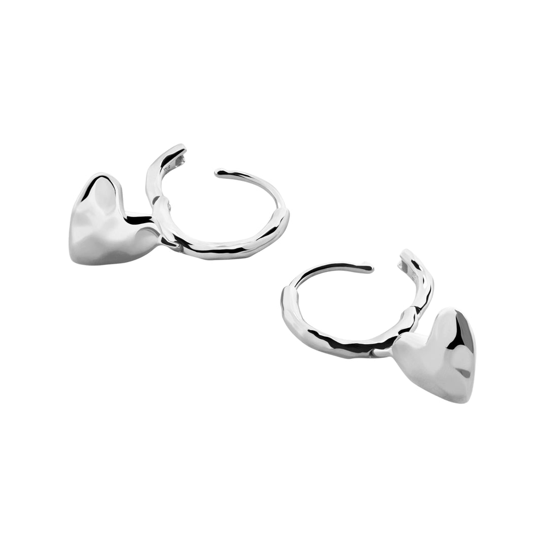 Heart Drop Huggie Earrings