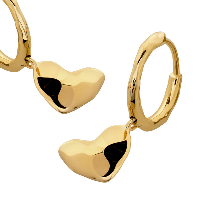 Heart Drop Huggie Earrings