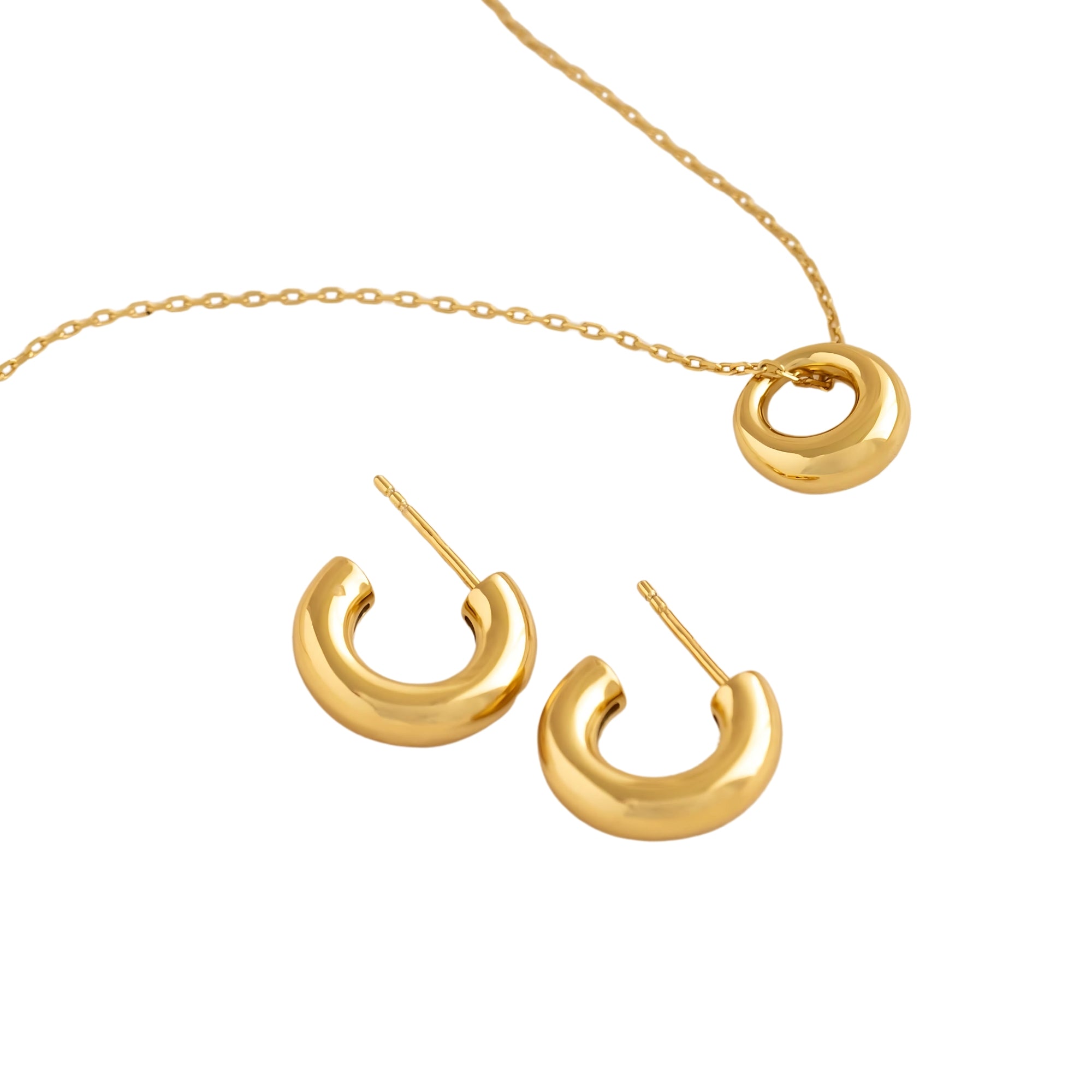 Chunky Huggie Hoop Earrings - Giulia