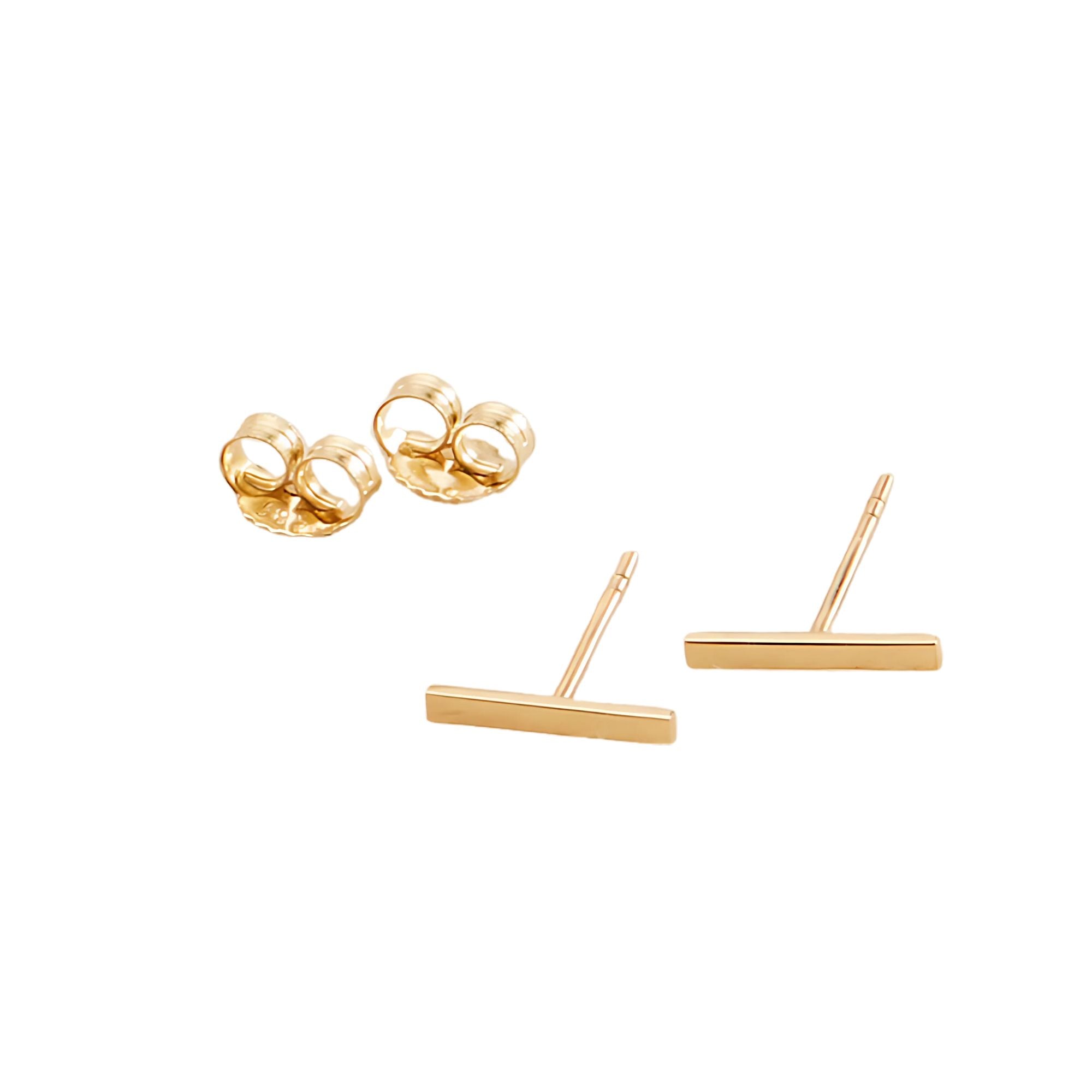 14k Gold Bar Earrings