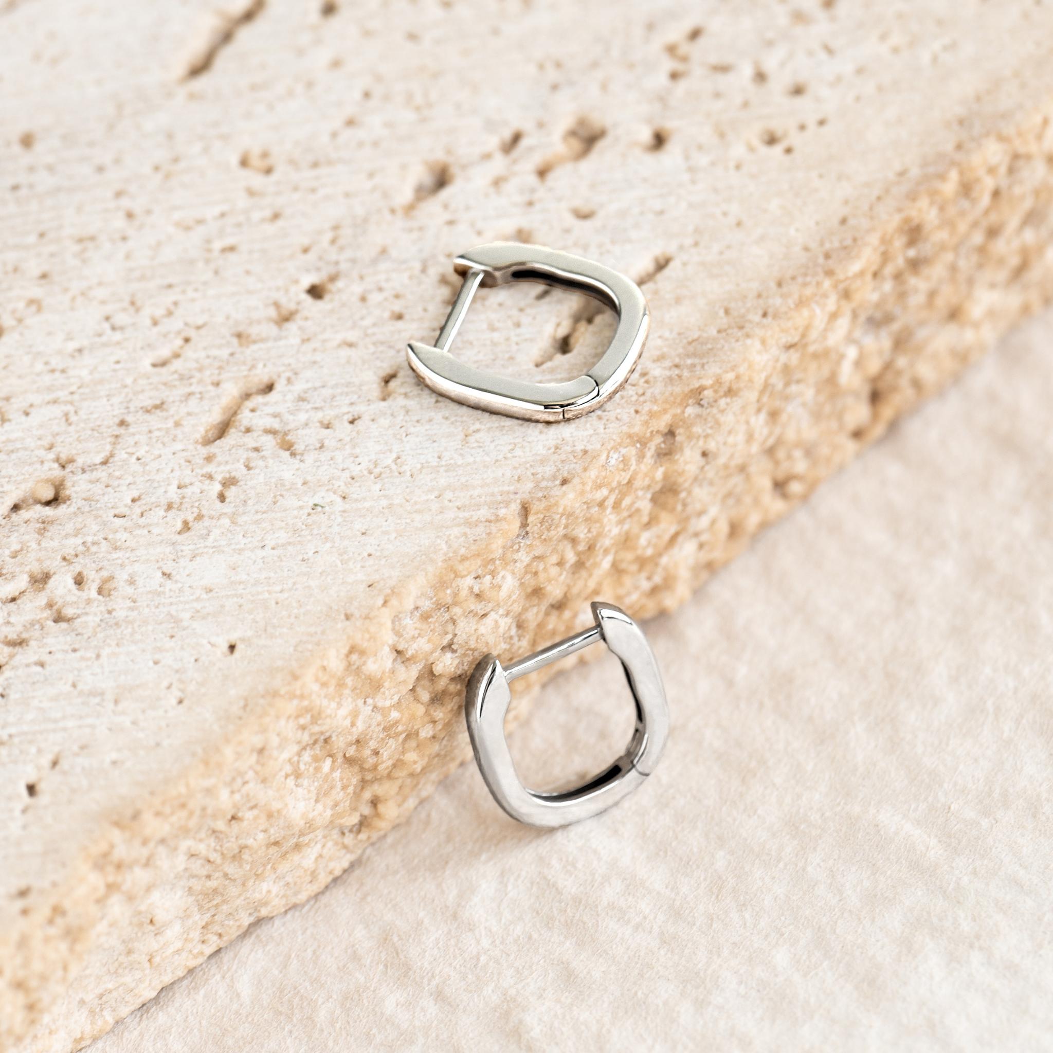 Square Huggie Earrings - Amelia