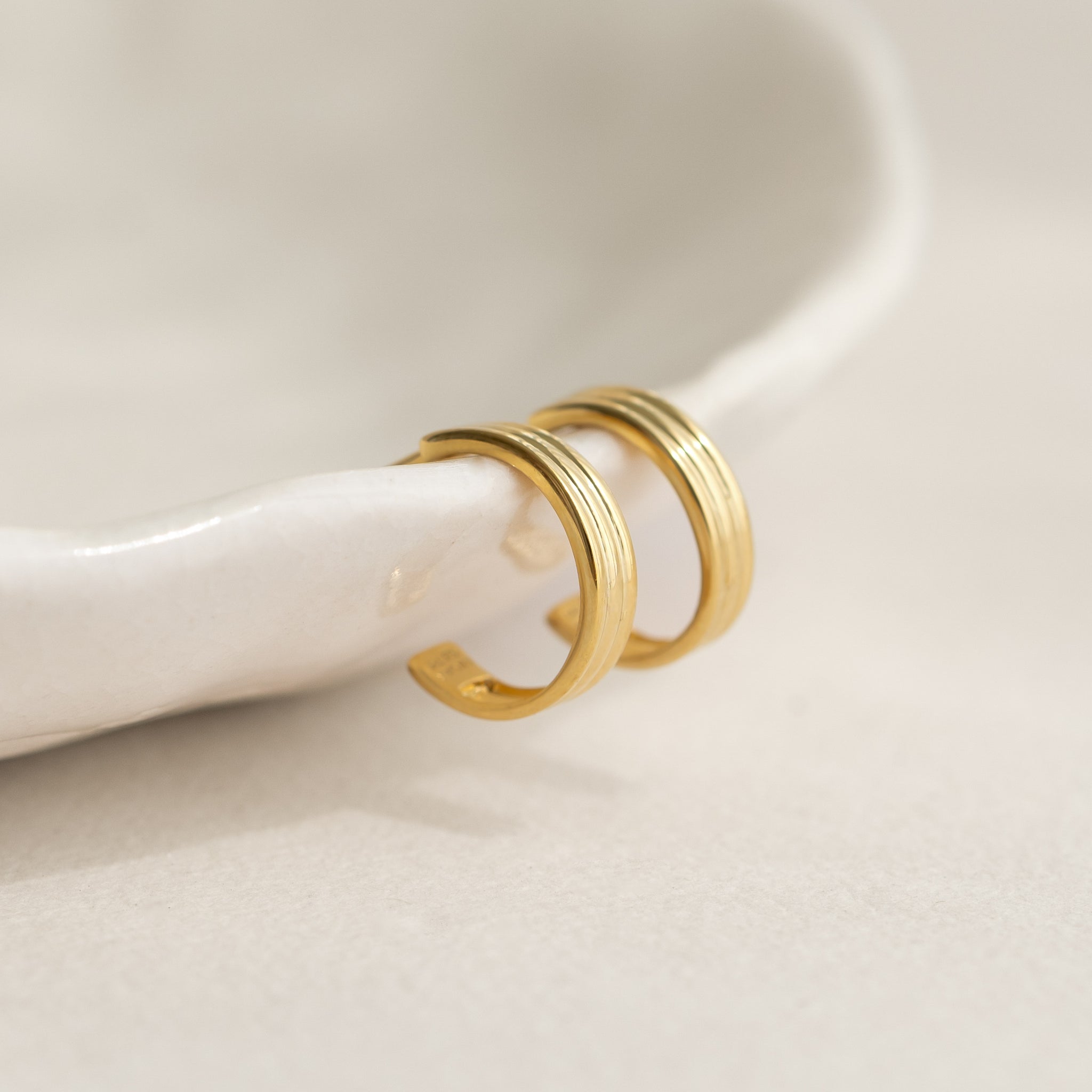 Triple Gold Hoop Earrings - Olina