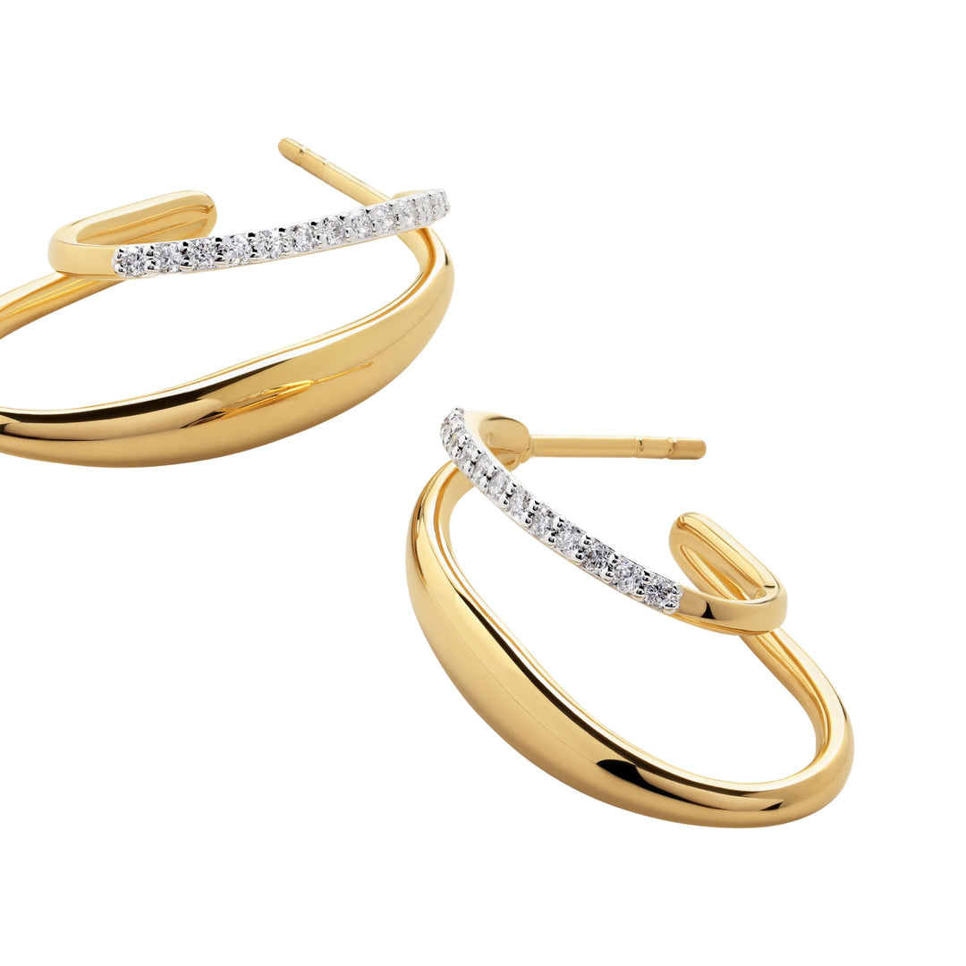 Nura Wrap Diamond Medium Hoop Earrings