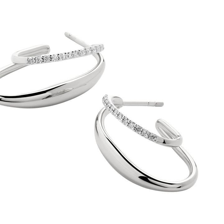 Nura Wrap Diamond Medium Hoop Earrings