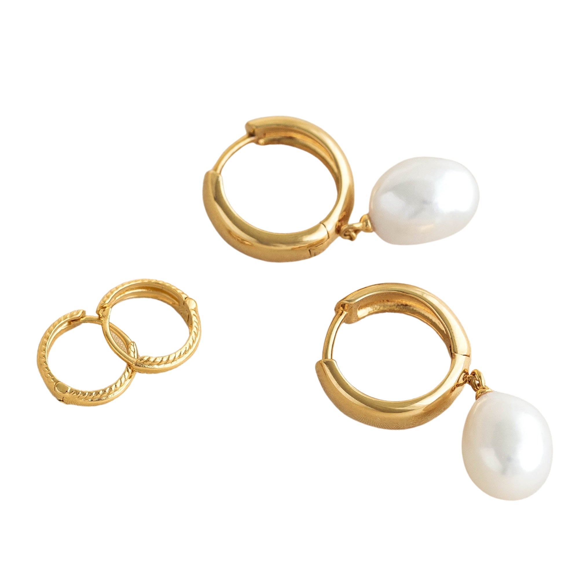 Vintage Chunky Gold Hoop Earrings - Trianna