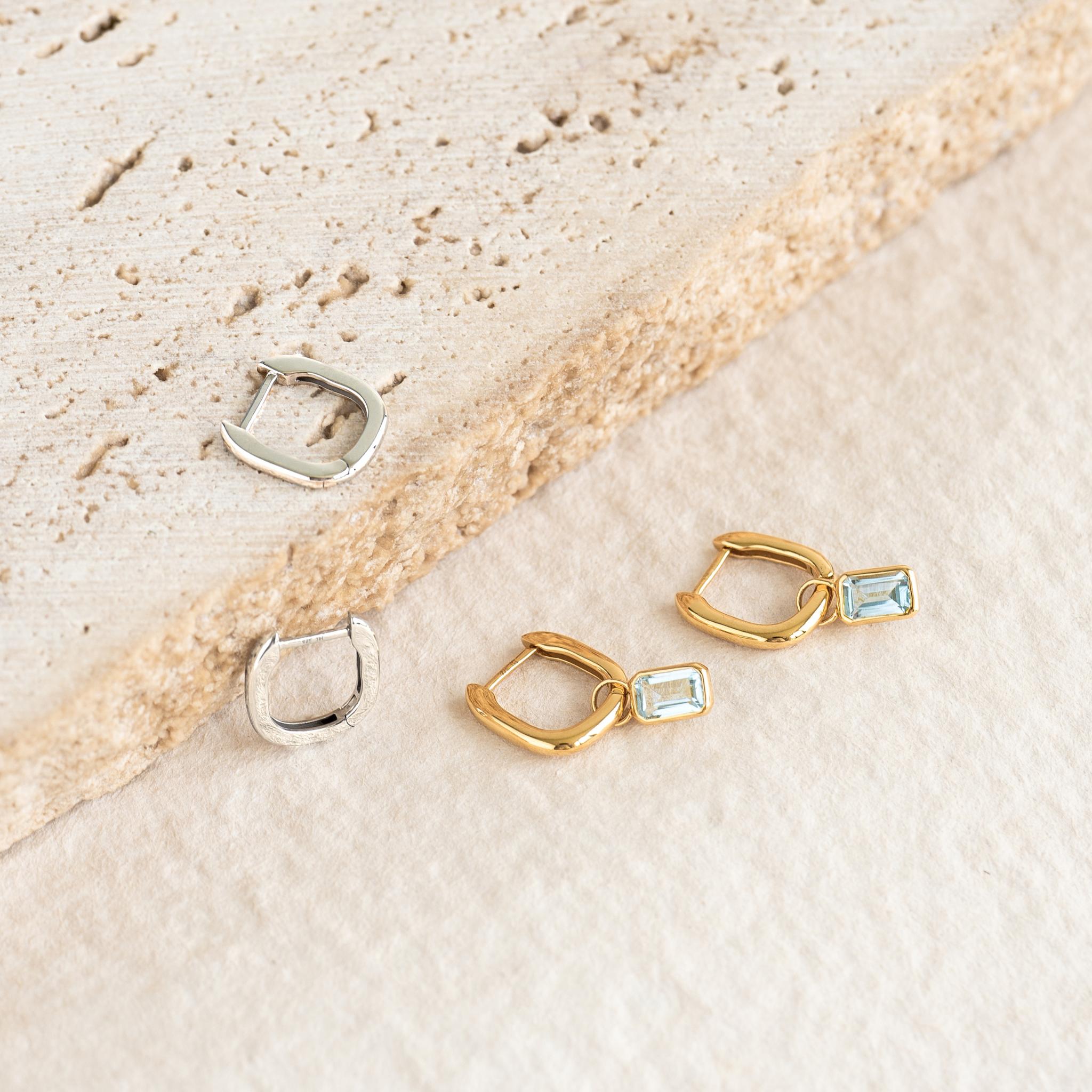 Square Huggie Earrings - Amelia