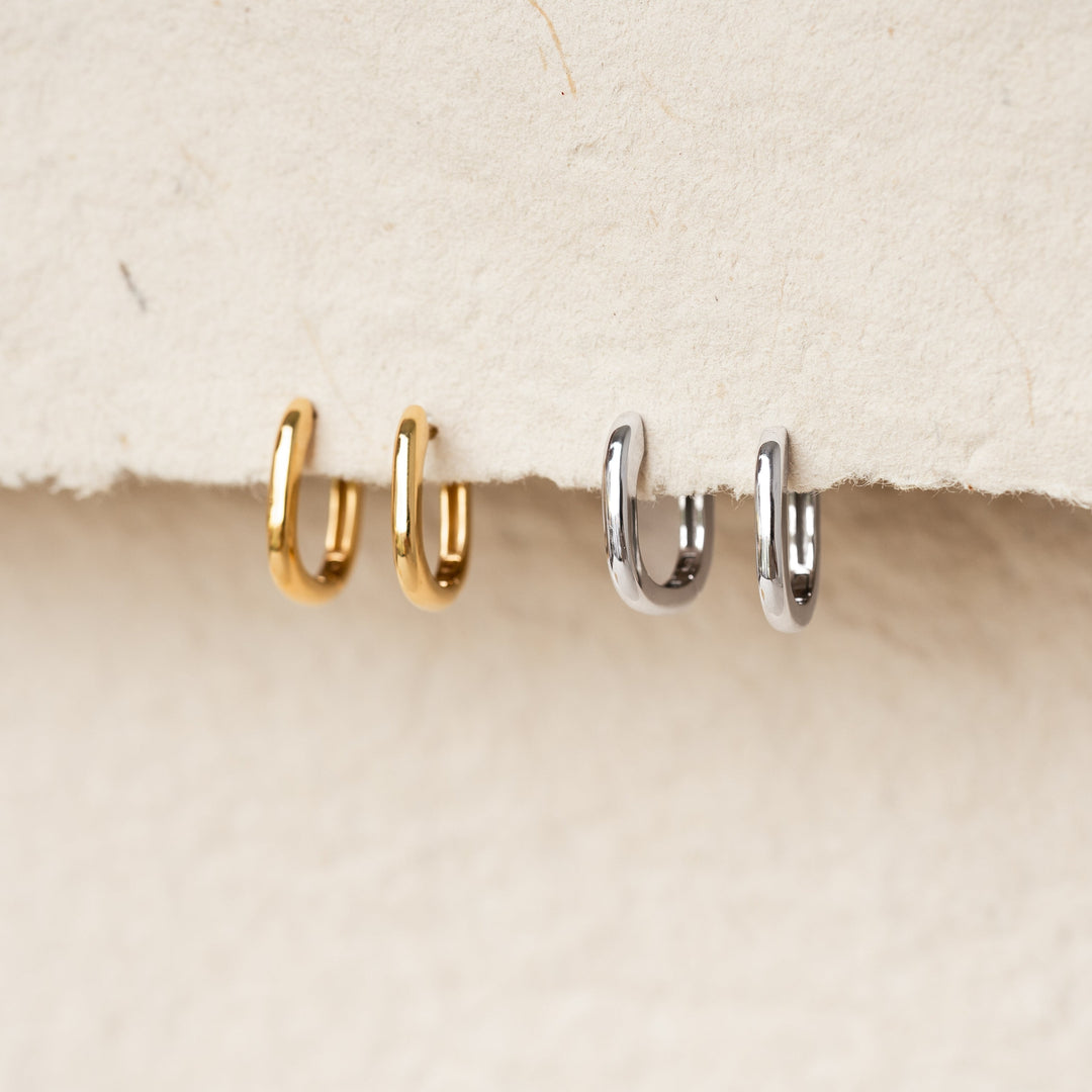 Square Huggie Earrings - Amelia