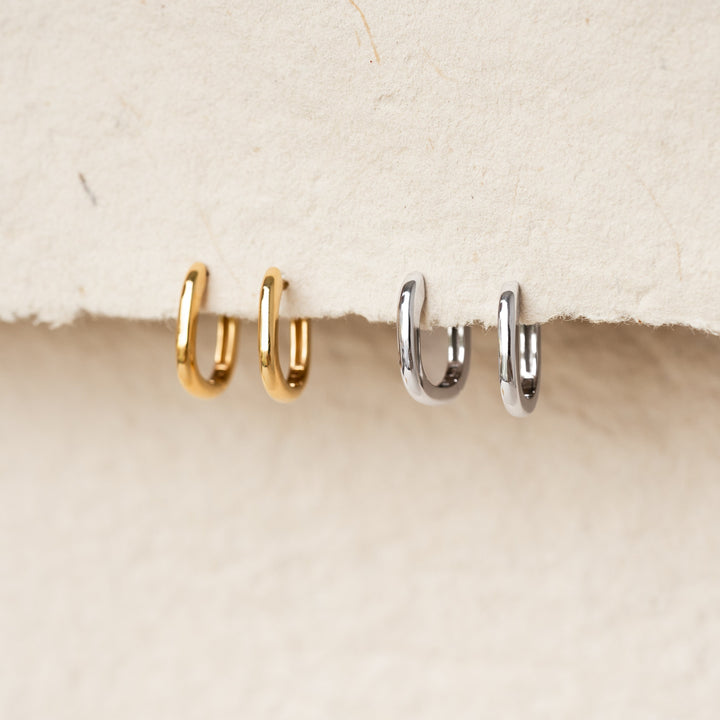 Square Huggie Earrings - Amelia