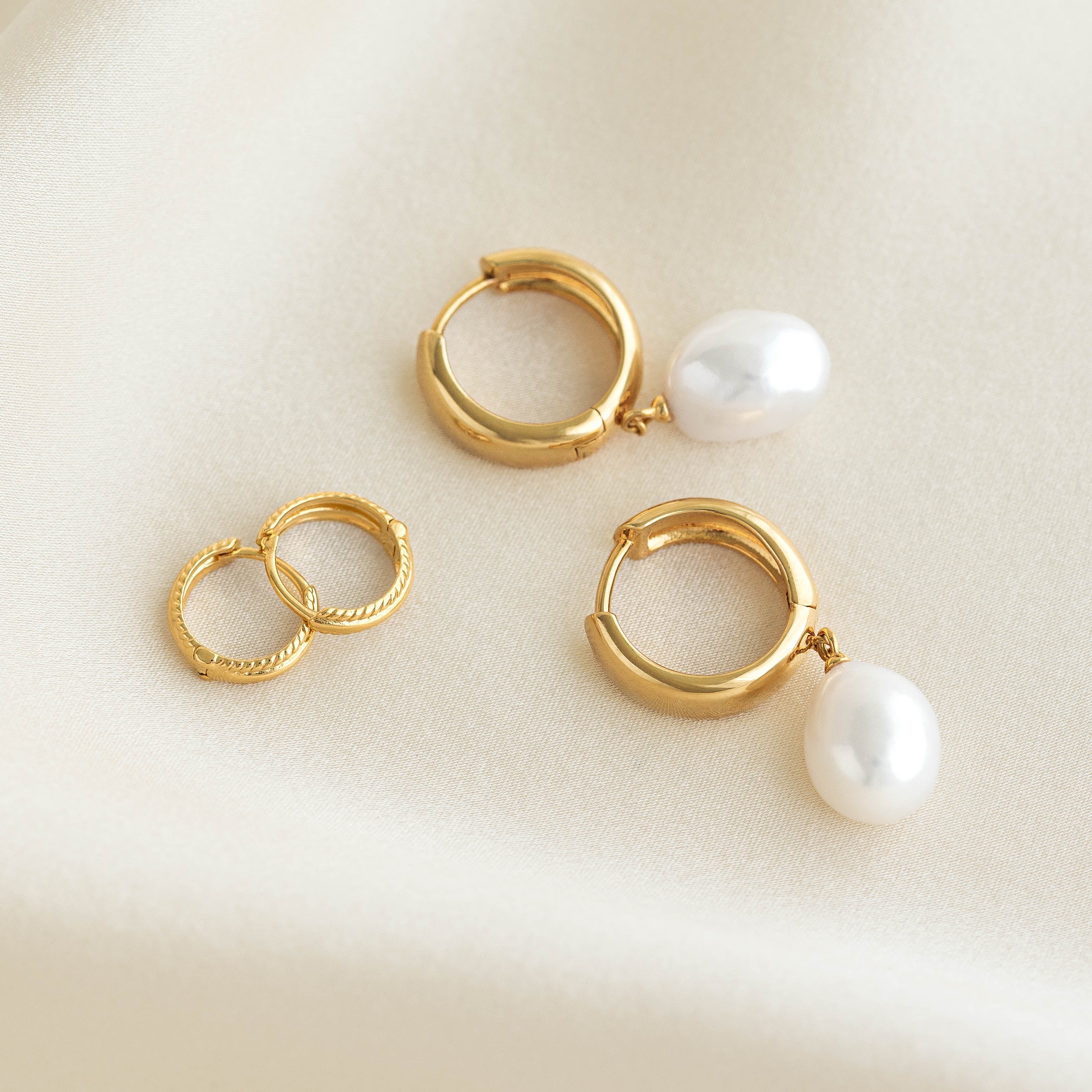 Vintage Chunky Gold Hoop Earrings - Trianna
