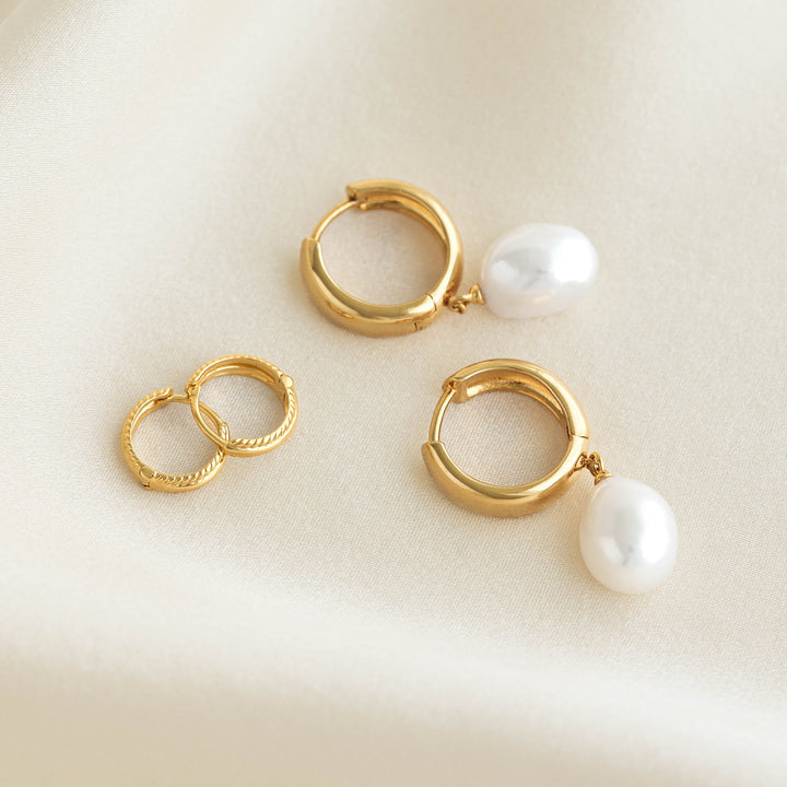 Vintage Chunky Gold Hoop Earrings - Trianna