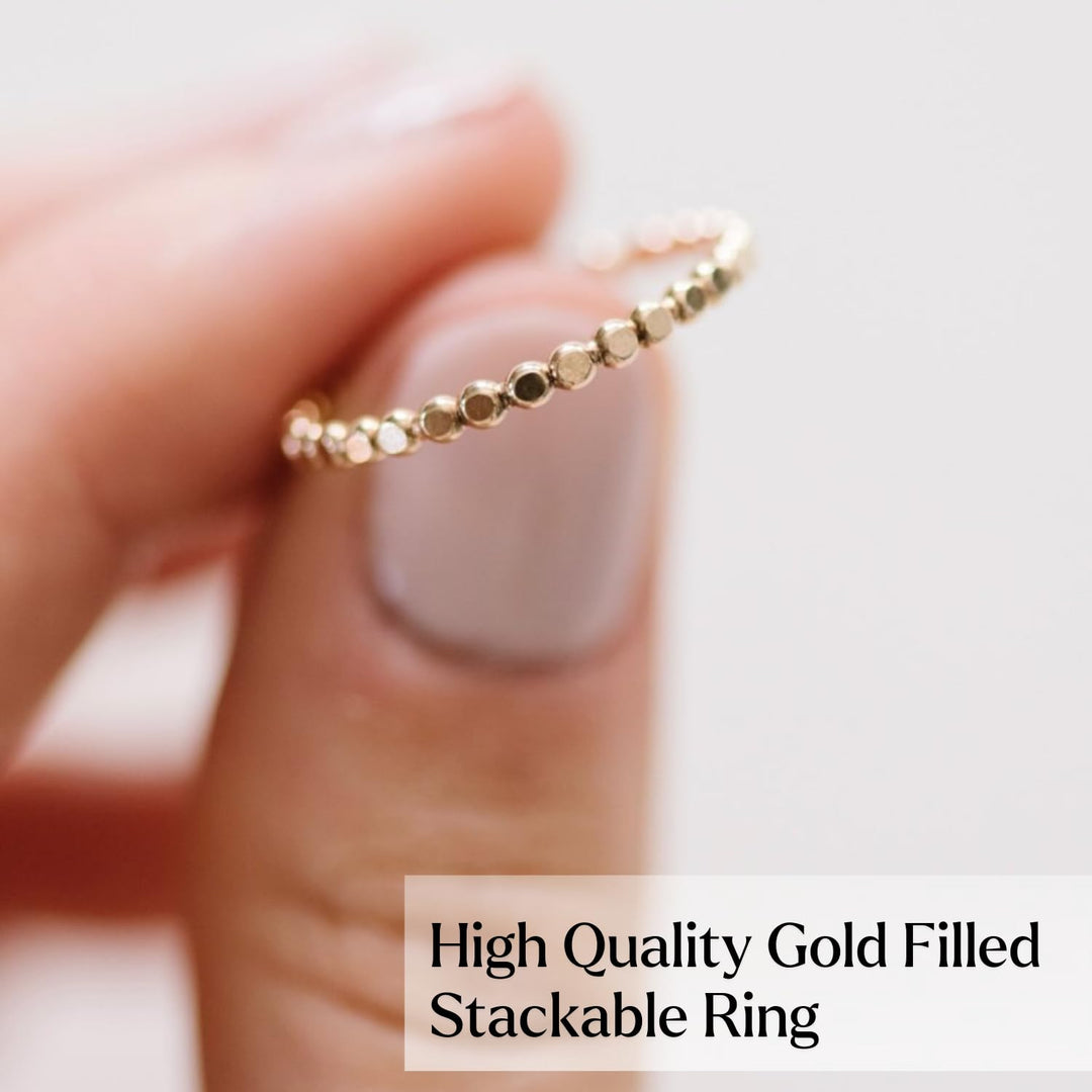 Dainty14k Gold Filled Rings For Women & Girls Thin Stacking Ring | Non-Tarnish Simple & Minimalist Gold Ring | Gold Band | Trendy Gifts for Mom, Sister, Friend (7)