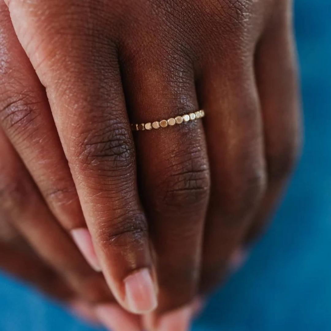 Dainty14k Gold Filled Rings For Women & Girls Thin Stacking Ring | Non-Tarnish Simple & Minimalist Gold Ring | Gold Band | Trendy Gifts for Mom, Sister, Friend (7)