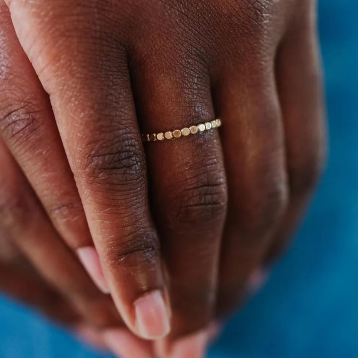 Dainty14k Gold Filled Rings For Women & Girls Thin Stacking Ring | Non-Tarnish Simple & Minimalist Gold Ring | Gold Band | Trendy Gifts for Mom, Sister, Friend (7)