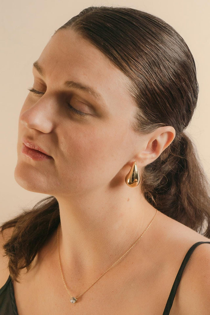 Bottega Dupes Chunky Teardrop Earrings in 14k Gold Plated yellow