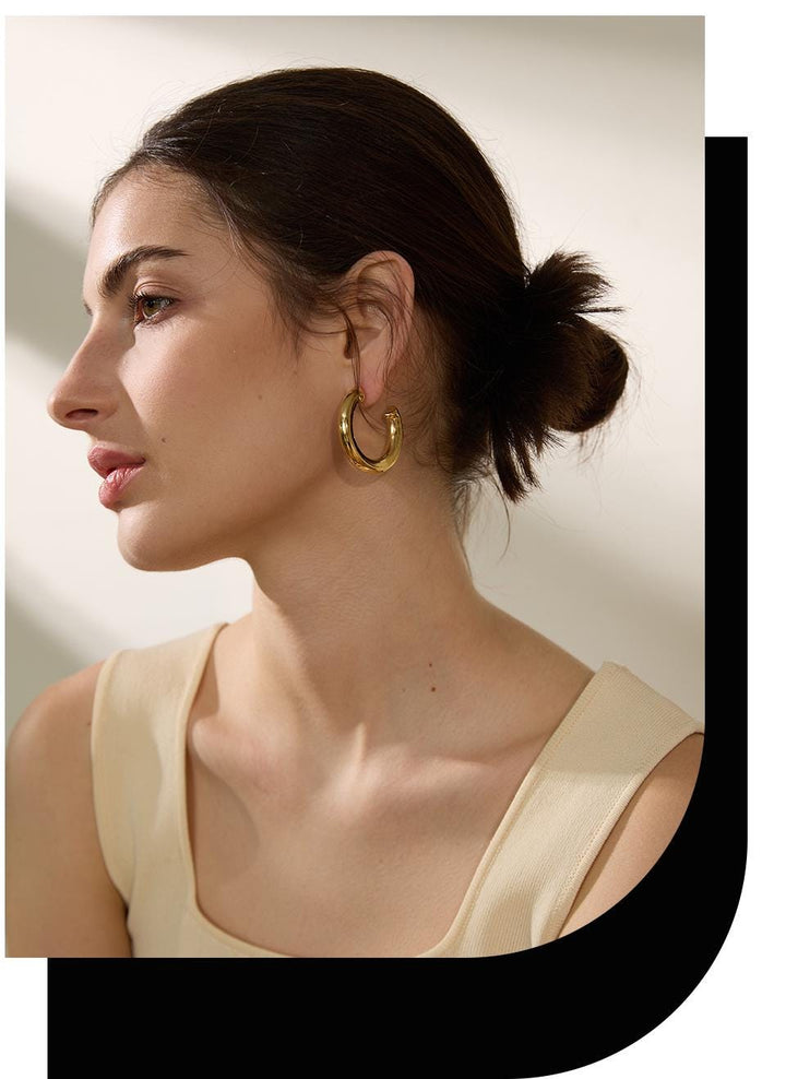 Bottega Dupes Chunky Teardrop Earrings in 14k Gold Plated yellow