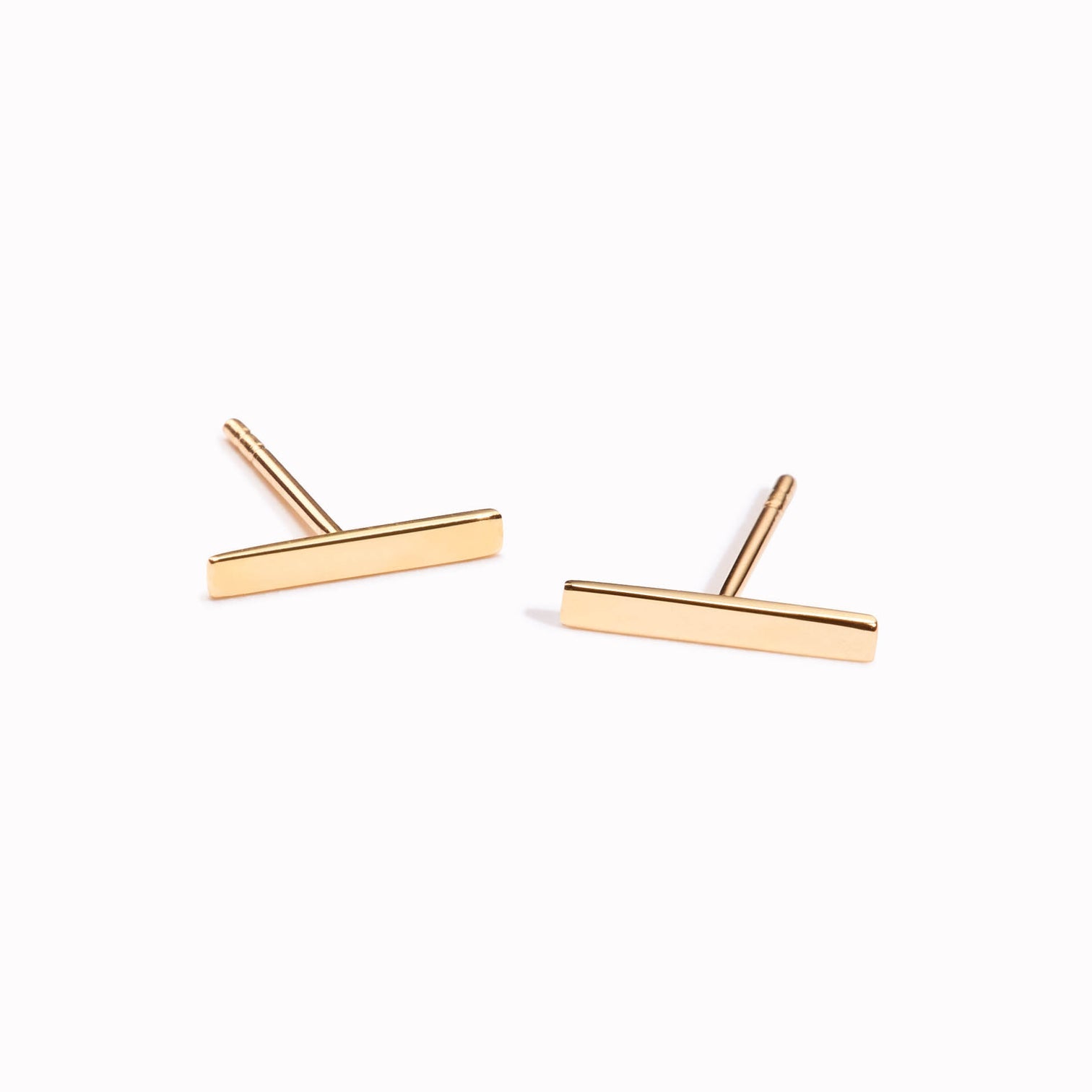 14k Gold Bar Earrings
