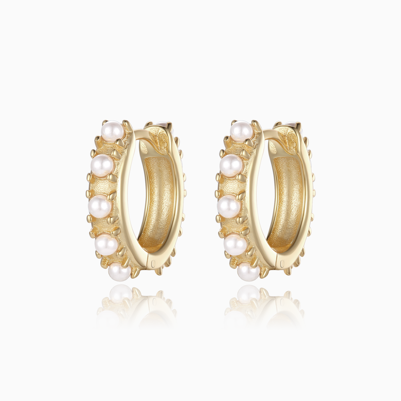 Vintage Pearl Hoop Earrings