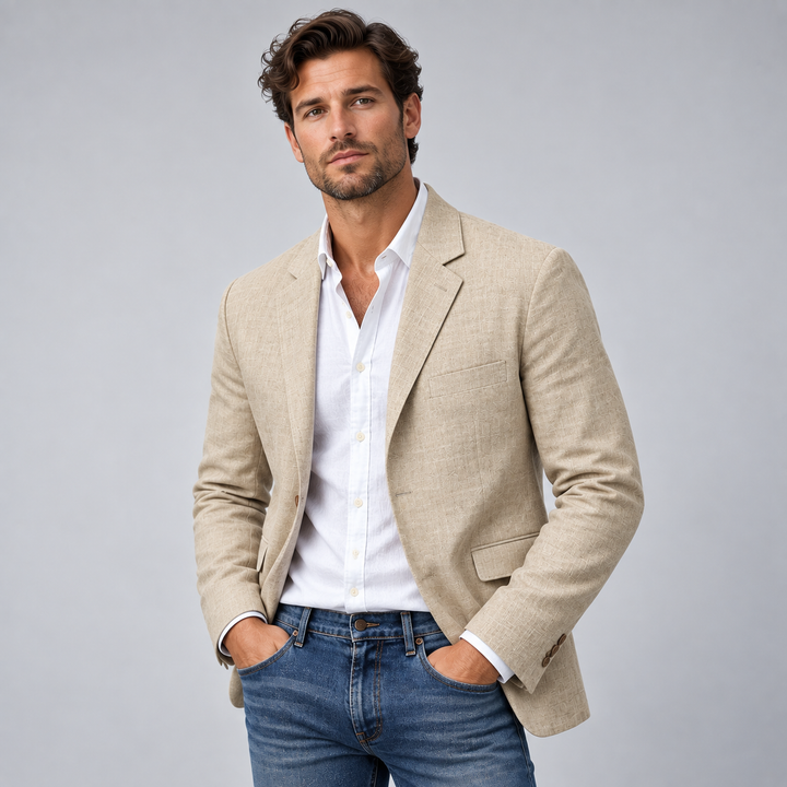 Herre blazer med reverskrave og enkeltradet snit