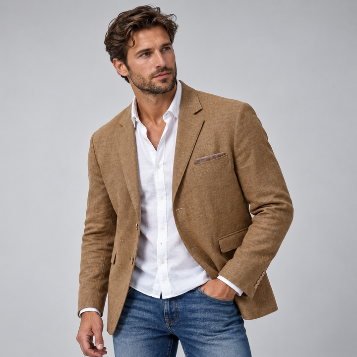 Herre blazer med reverskrave og enkeltradet snit