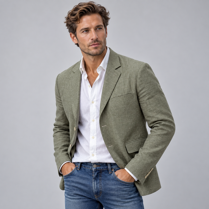 Herre blazer med reverskrave og enkeltradet snit