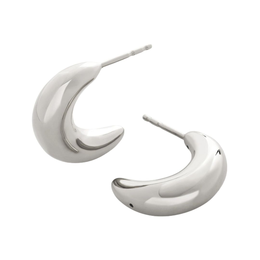 Crescent Moon Medium Hoop Earrings