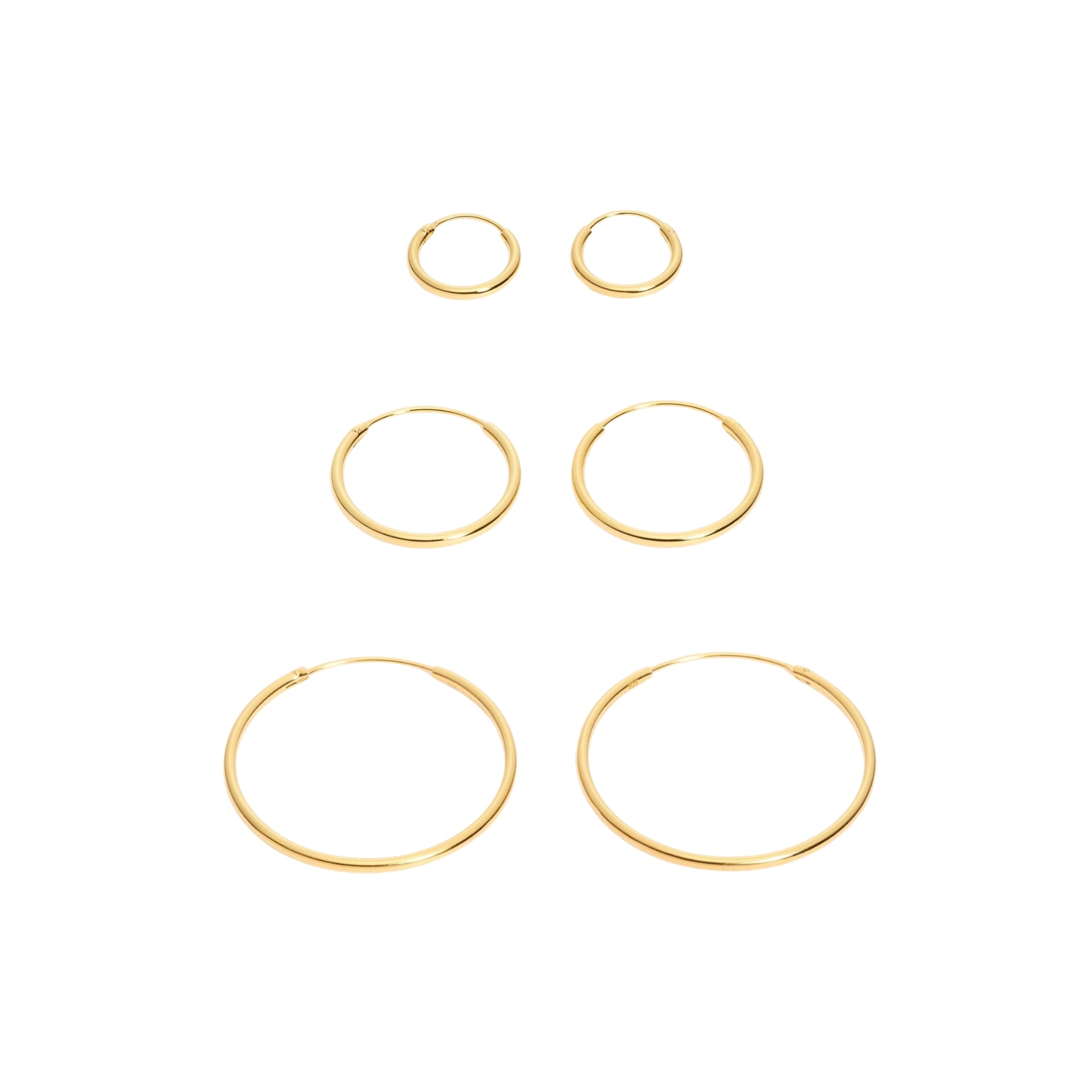 Gold Hoop Earrings Set
