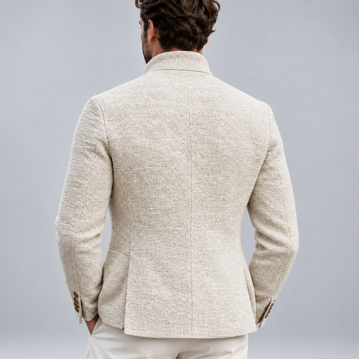 Herre blazer med struktur og ståkrave i regular fit