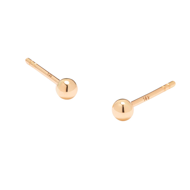 14k Sphere Studs - Silje Luxe