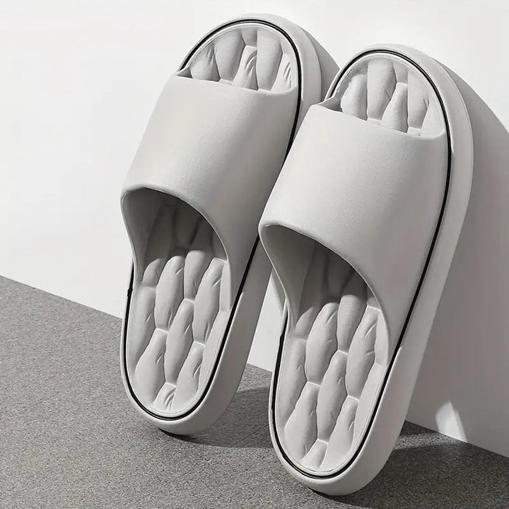 Lysegrå badesandaler herre med skridsikker sål