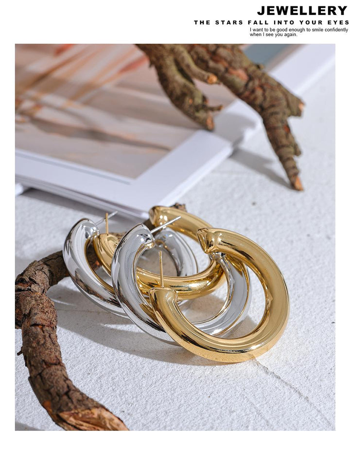 Bottega Dupes Chunky Teardrop Earrings in 14k Gold Plated yellow