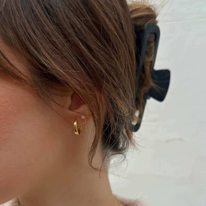 Gold Hoop Earrings Set