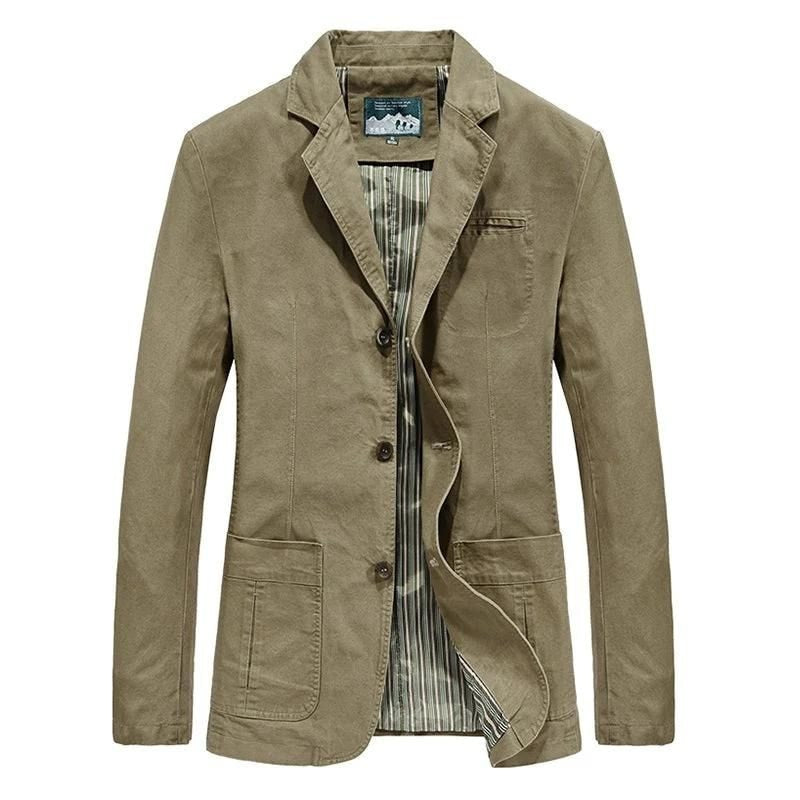 Enkeltradet blazer herre med reverskrave og tre knapper