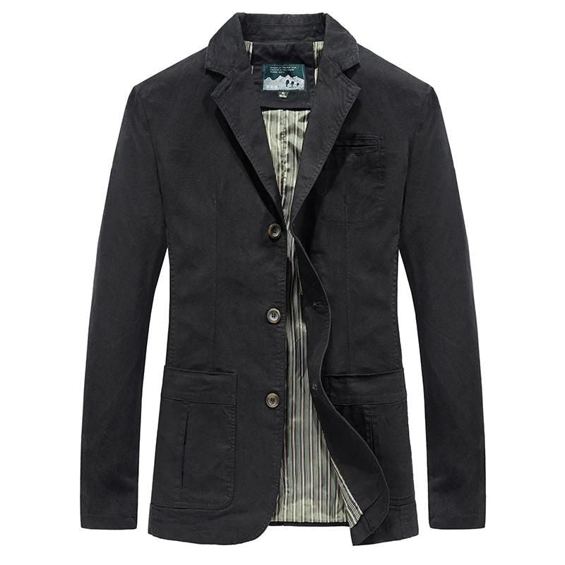 Enkeltradet blazer herre med albuelapper