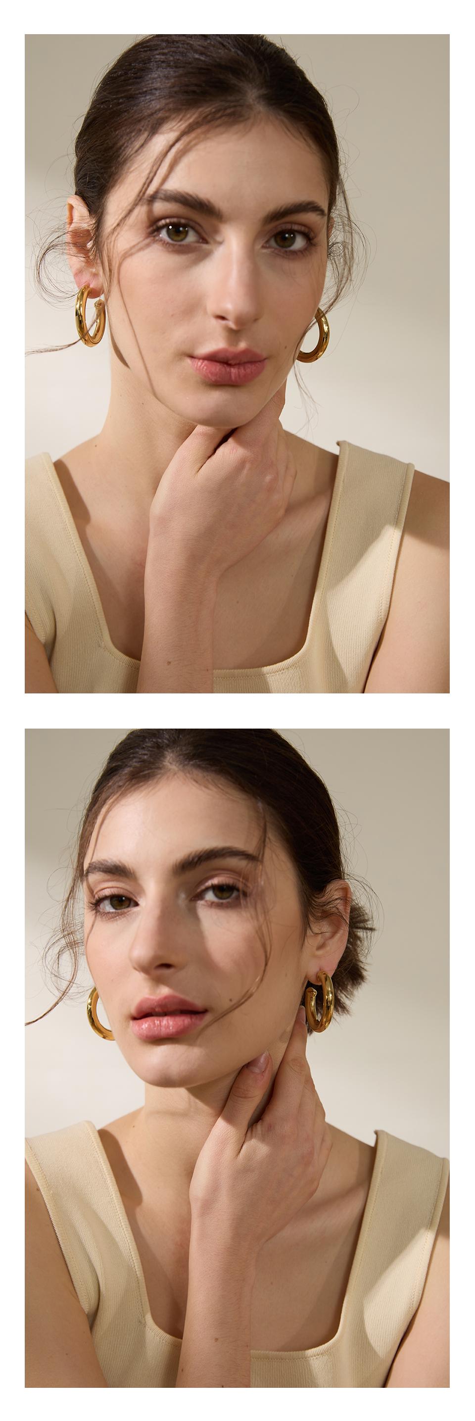 Bottega Dupes Chunky Teardrop Earrings in 14k Gold Plated yellow