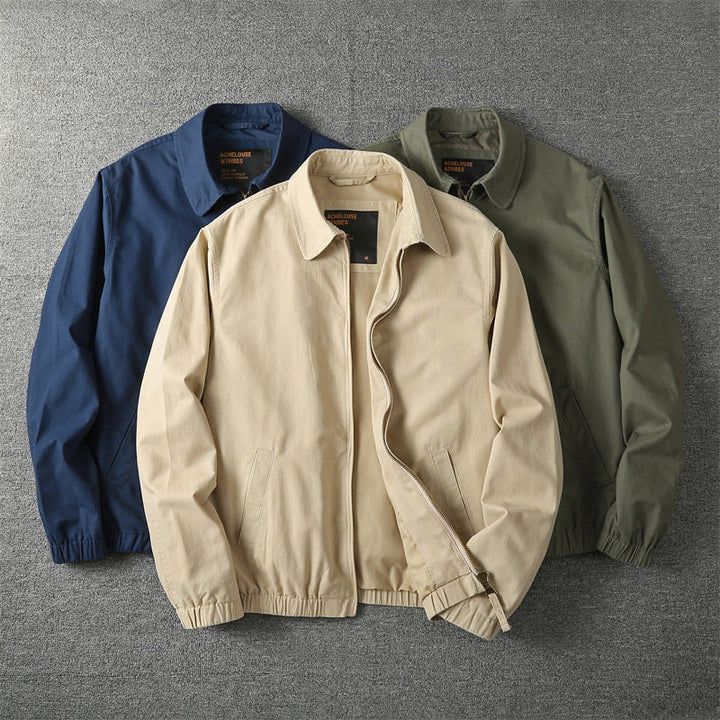 Overgangsjakke herre i tre farver: marineblå, beige og khaki