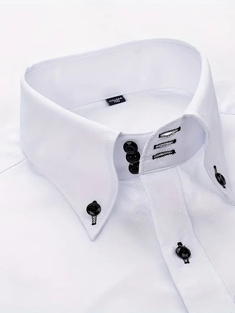Slim fit skjorte herre med button down krave