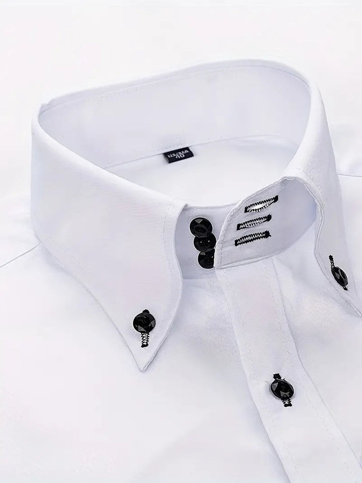 Slim fit skjorte herre med button down krave
