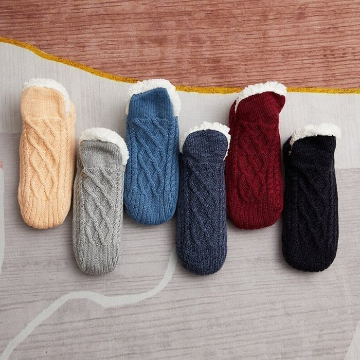 Calzini in maglia con interno in teddy e suola antiscivolo